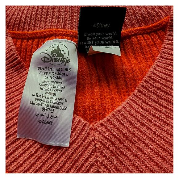 Disney Minnie Mouse Icon Cherries Color-Block Pink Sweater by Her Universe Small - Picture 5 of 6